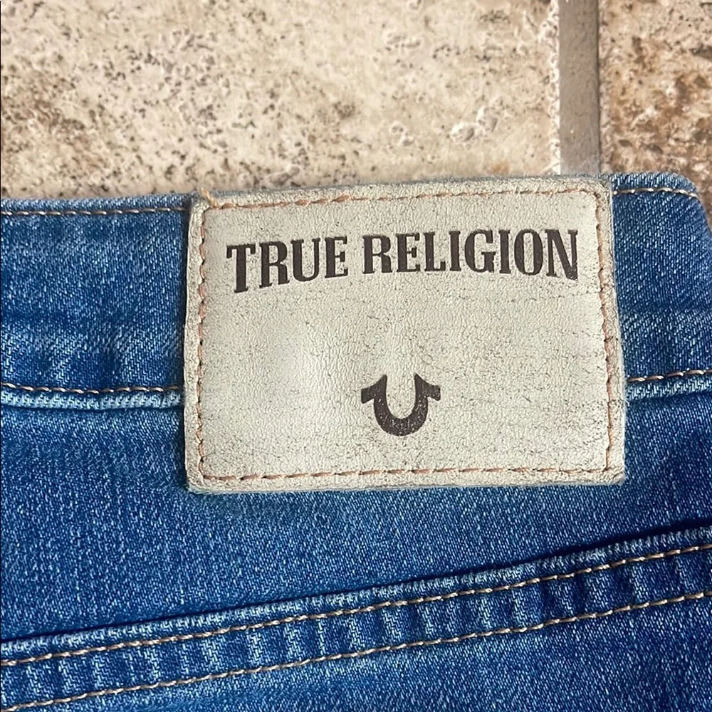 True Religion Blue Jean Pencil Skirt